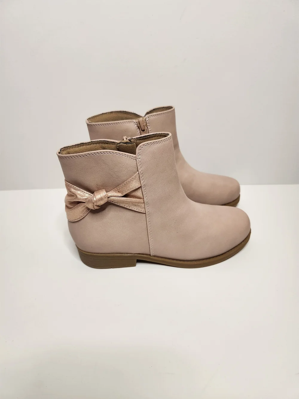 Rachel Shoes Pink Bow Ankle Boots for Kids